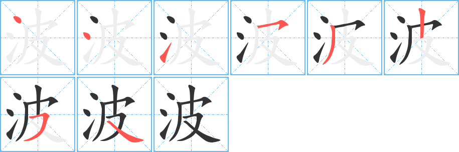 波字笔画写法