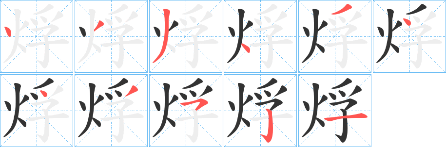 烰字笔画写法