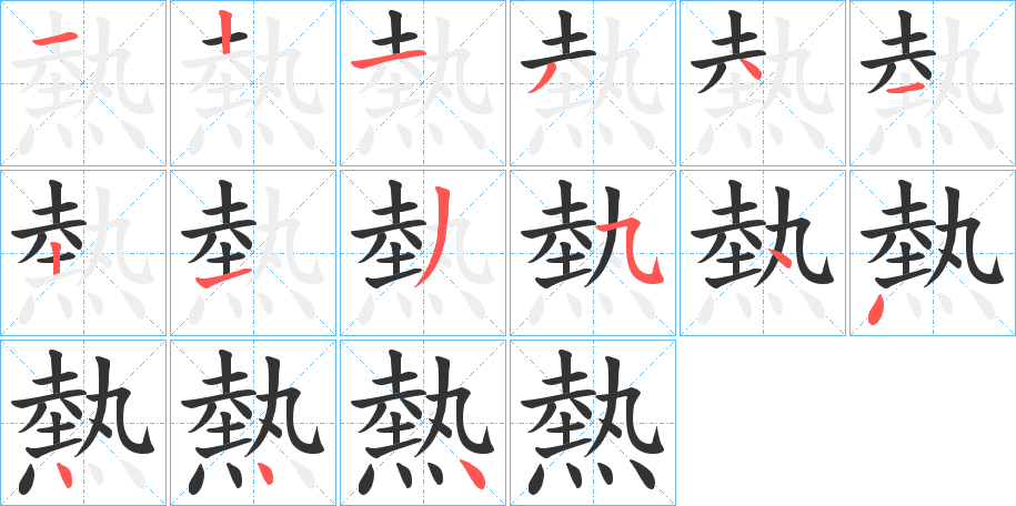 熱字笔画写法