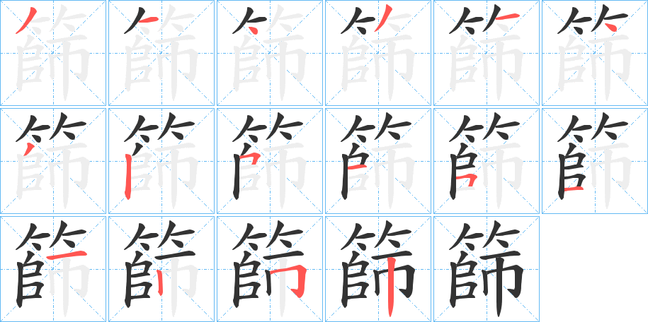 篩字笔画写法