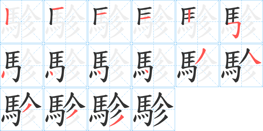 駗字笔画写法