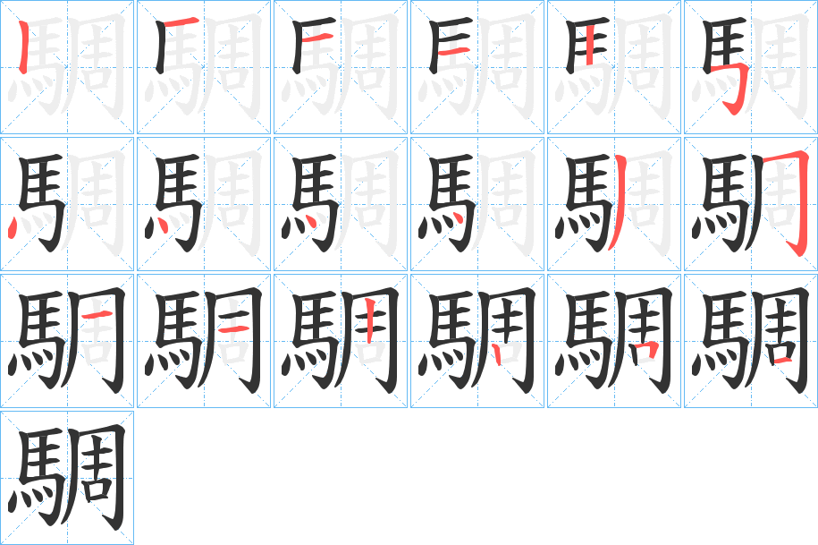 騆字笔画写法