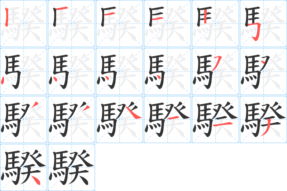 騤字笔画写法