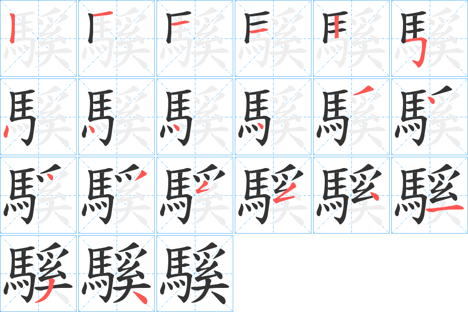 騱字笔画写法