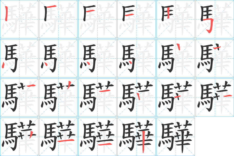 驊字笔画写法