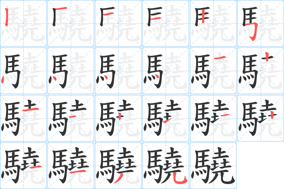 驍字笔画写法