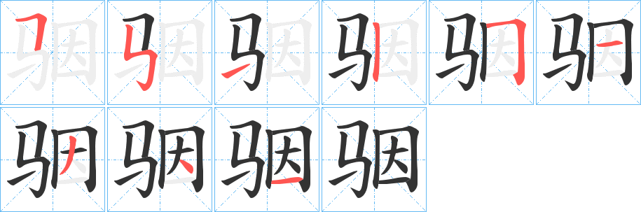 骃字笔画写法