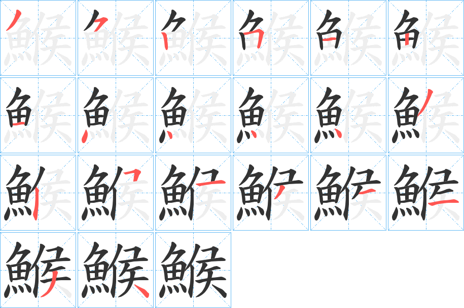 鯸字笔画写法