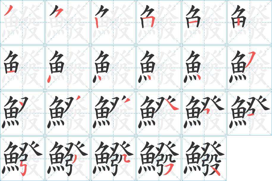 鱍字笔画写法