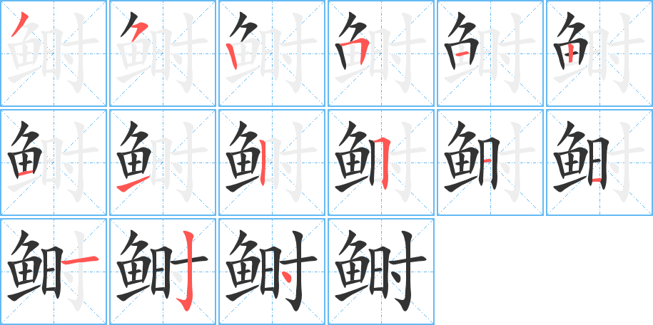 鲥字笔画写法